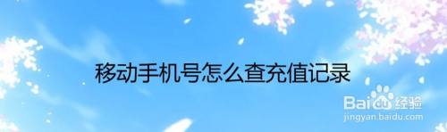 移動手機號怎麼查充值記錄