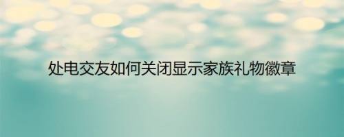 处电交友如何关闭显示家族礼物徽章