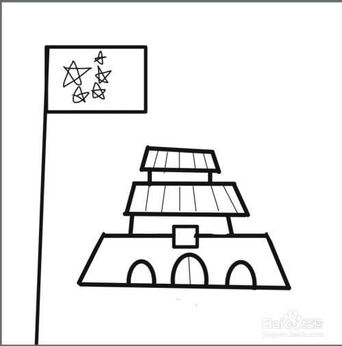 天安门国旗简笔画