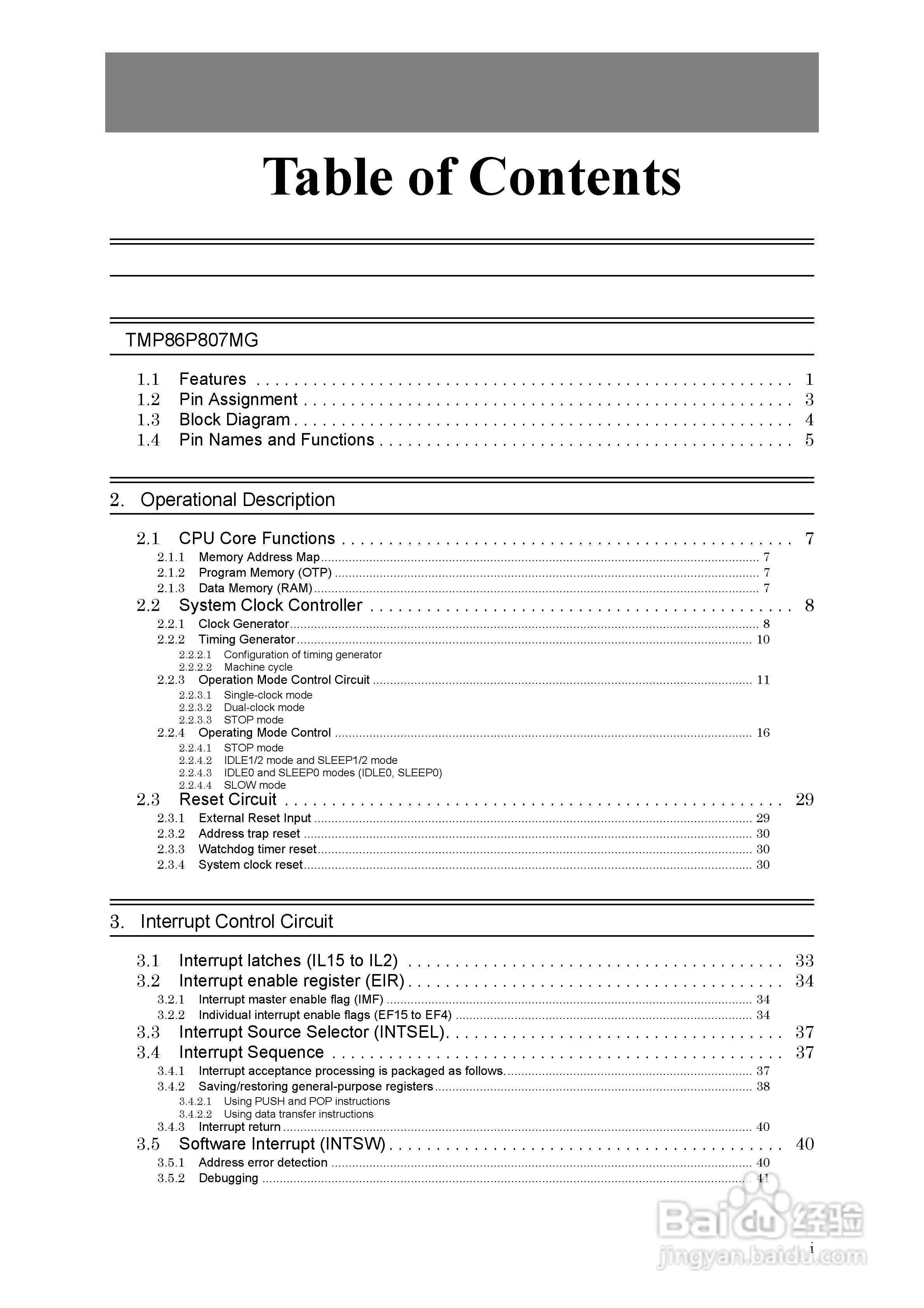 TOSHIBA TMP86P807MG微处理器说明书:[1]