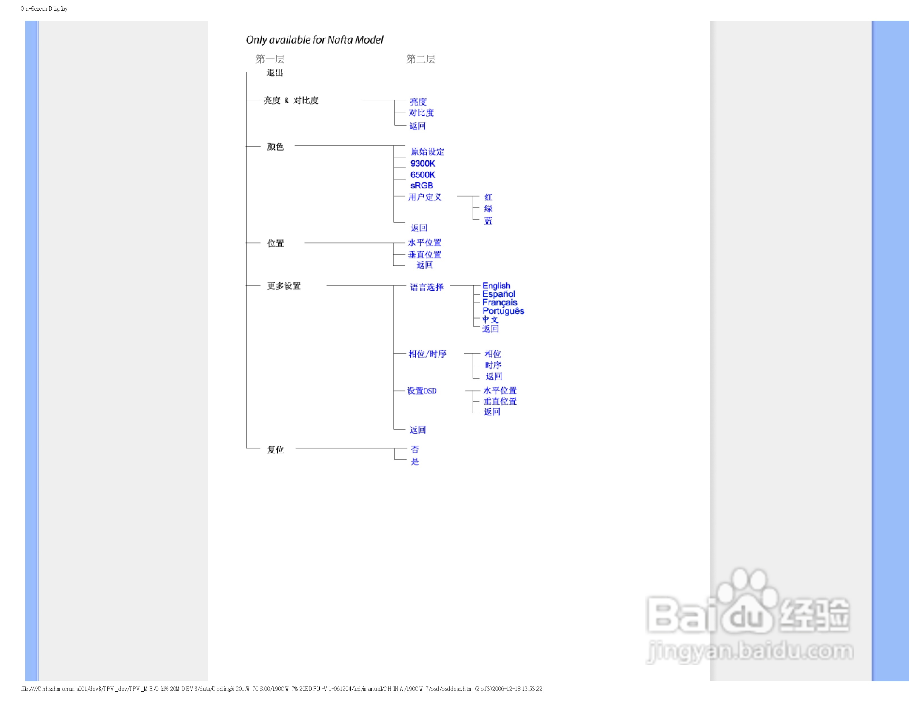 飞利浦190CW7 LCD液晶显示器简体中文版说明书:[5]