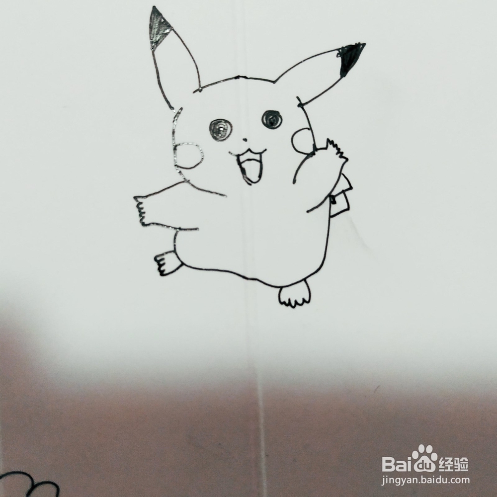 怎么来画调皮的皮卡丘简笔画呢？
