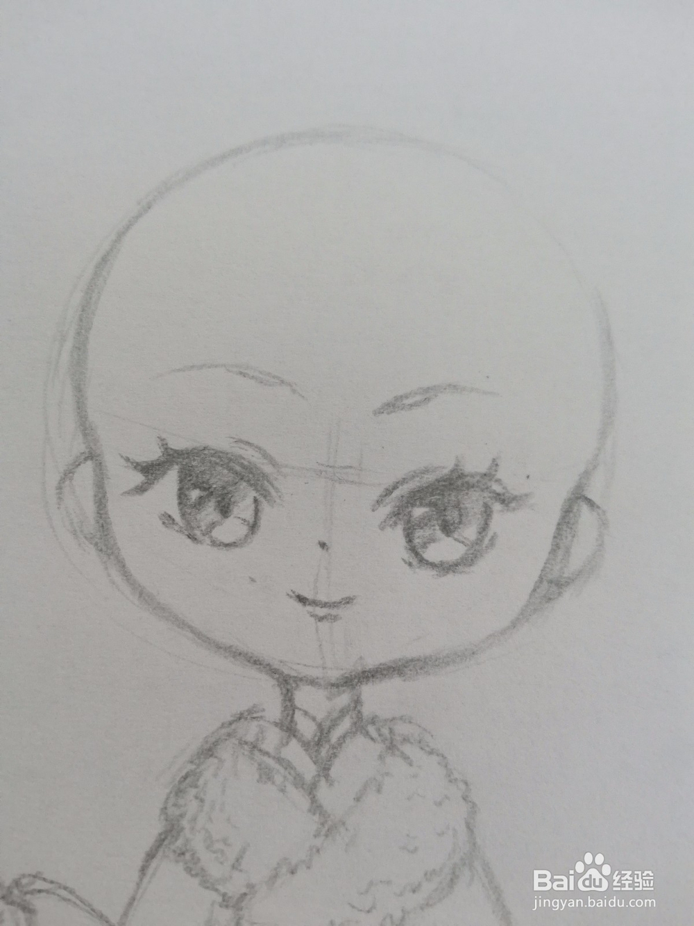 Q版动漫人物脸颊和五官的画法教程