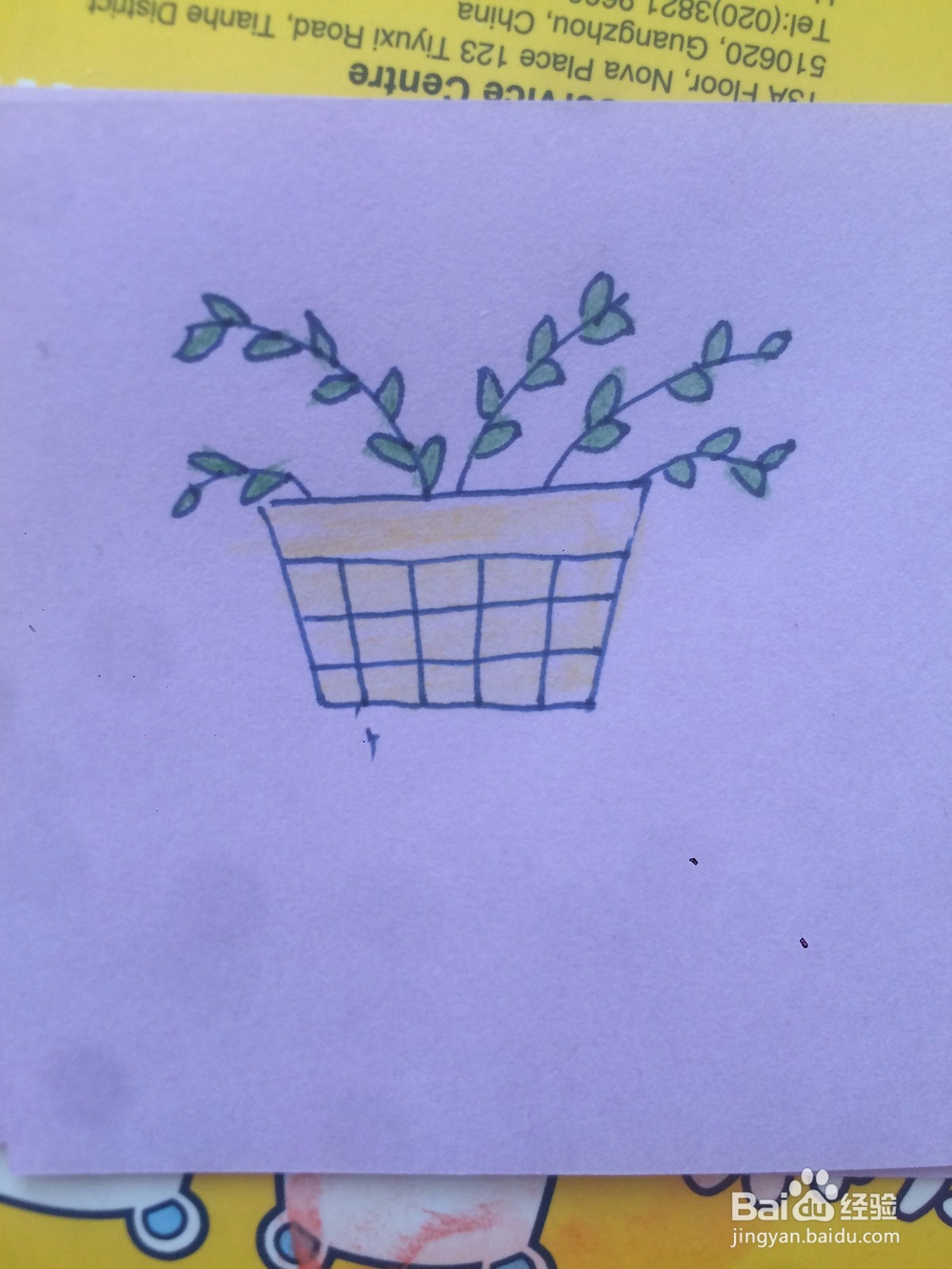 怎么教宝宝简单的画一盆植物