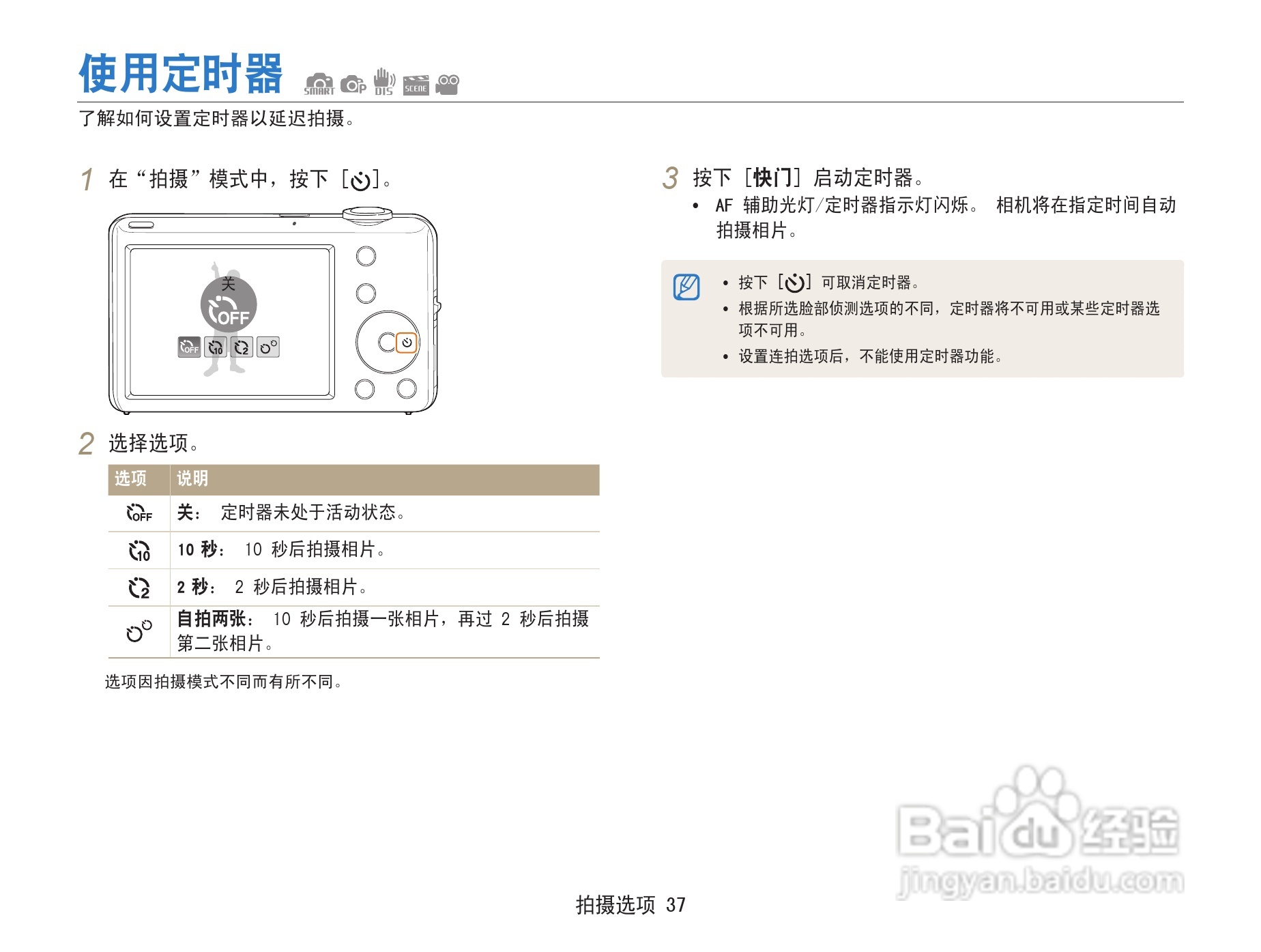 三星ST67数码相机使用说明书:[4]