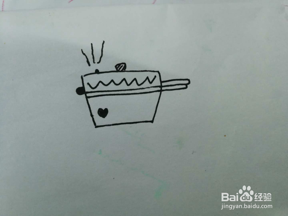 简笔画小高压锅