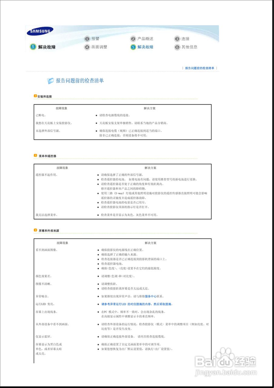 三星SP-P400B投影仪使用说明书:[3]