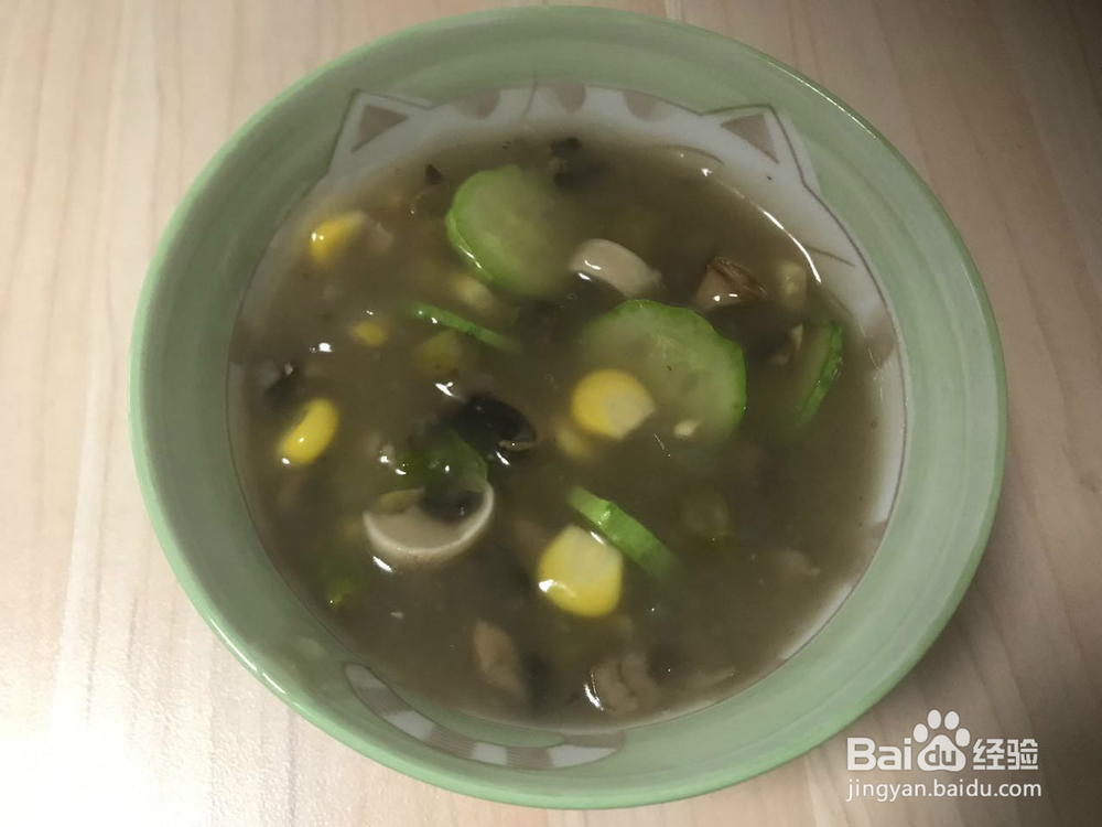 家常美食——蘑菇芦笋玉米浓汤