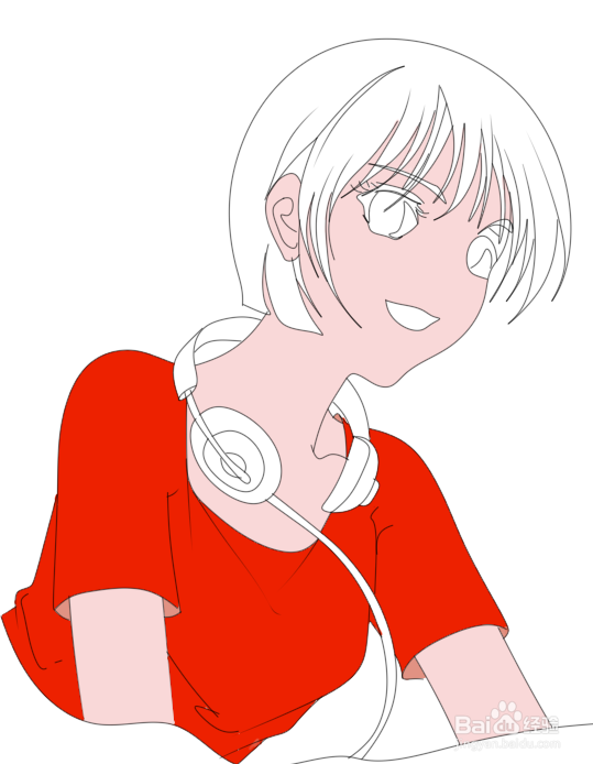 简笔画---挂着耳机的女孩画法