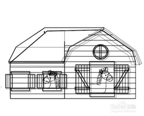 马棚卡通画设计