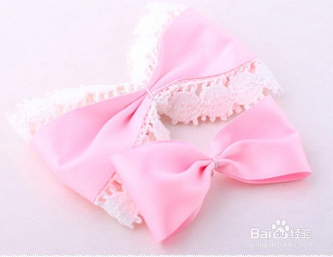 粉色蕾丝小公主发卡制作教程