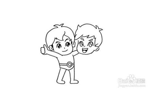 怎样画海尔兄弟简笔画教程