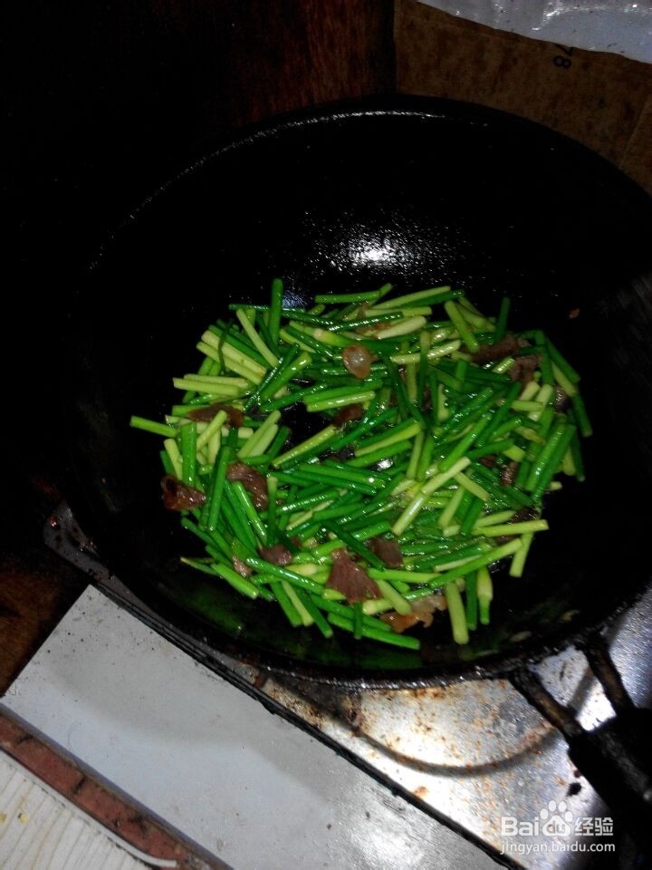 农家小炒,蒜苔炒腊肉