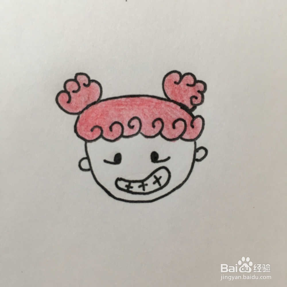 卷毛丸子头怎么画