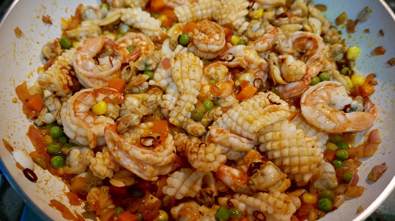 让你垂涎欲滴的辣海鲜意粉！