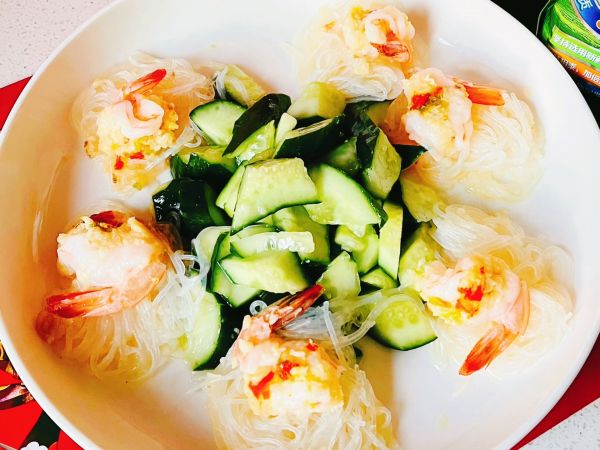 黄瓜粉丝蒜蓉虾