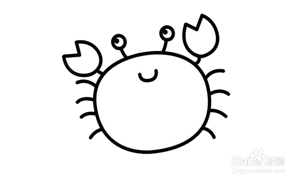 如何画一只红螃蟹？