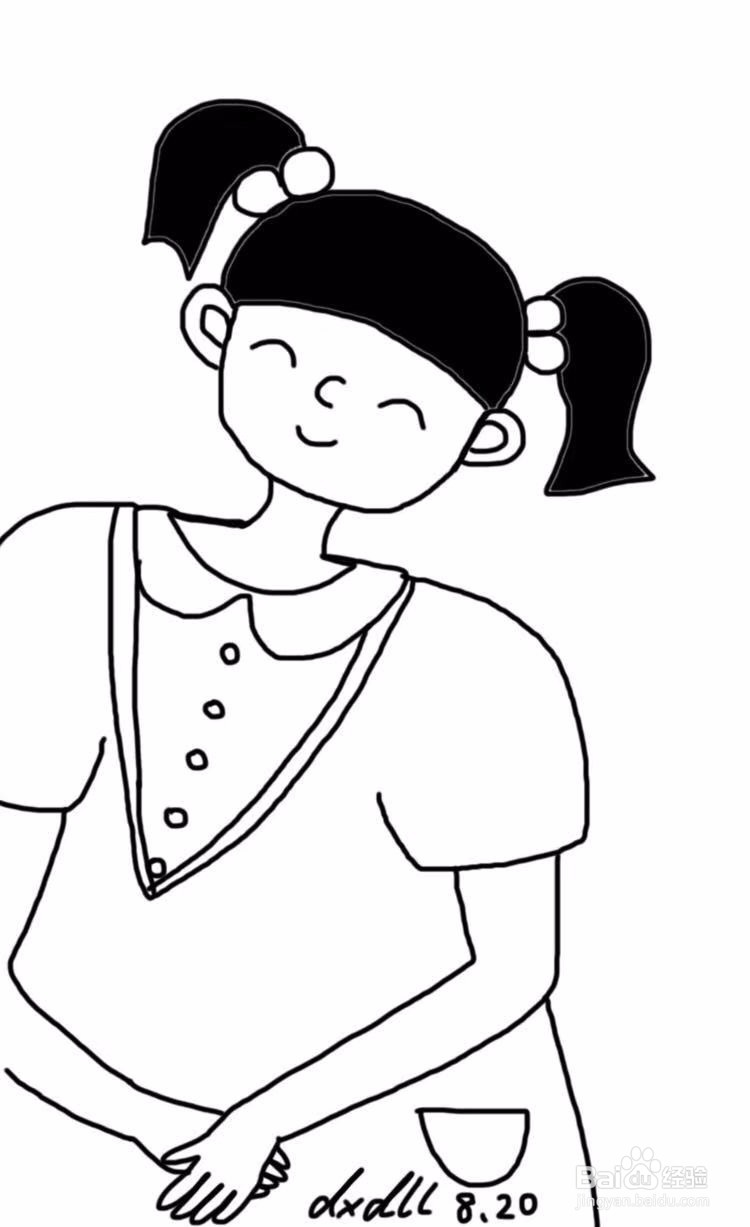 dxdll手绘之微笑的女孩