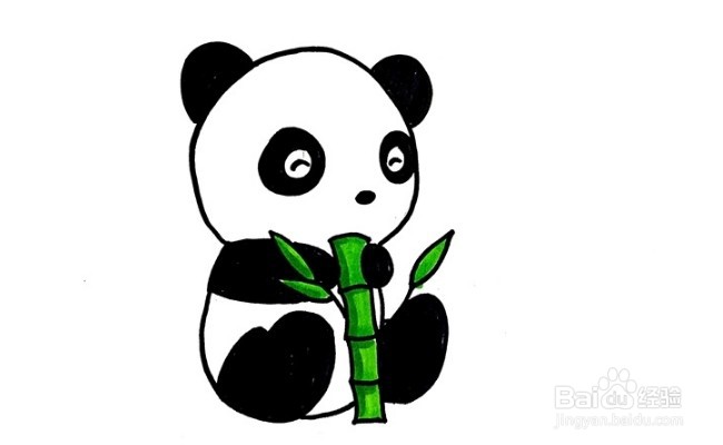 怎么画吃竹子的熊猫?