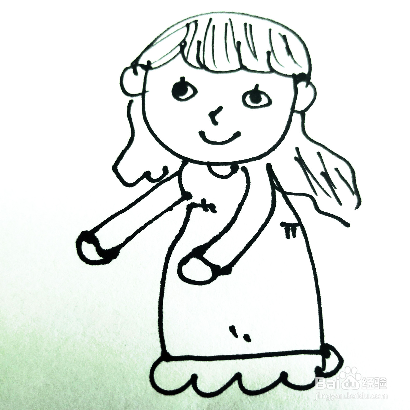 我们如何来画一位卡通妈妈和孩子的简笔画呢