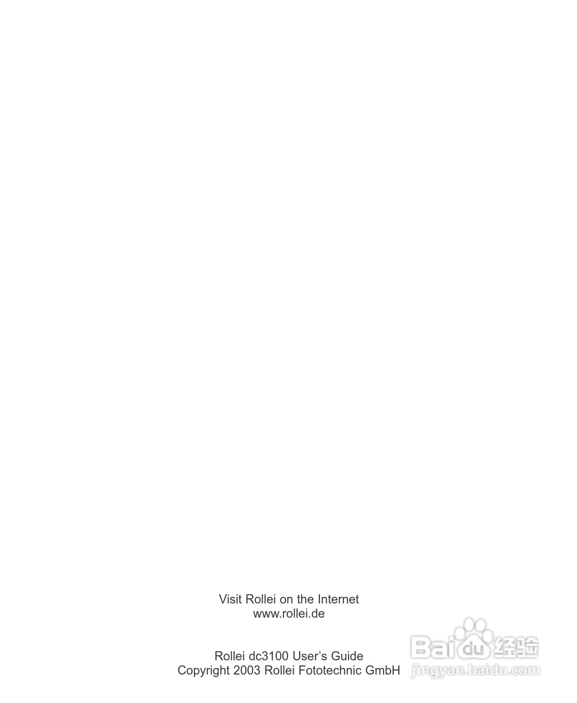 Rollei dc3100型数码相机说明书:[10]