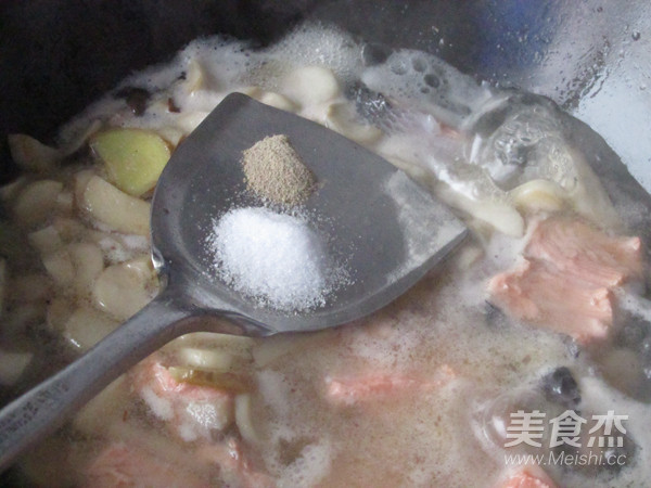 燕麦饭&三文鱼蘑菇汤