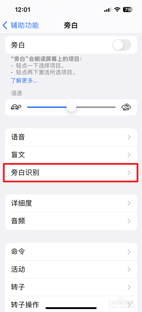 怎么设置iPhone的旁白识别