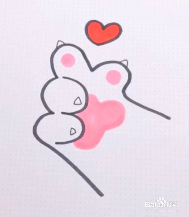 简笔画猫爪怎么画