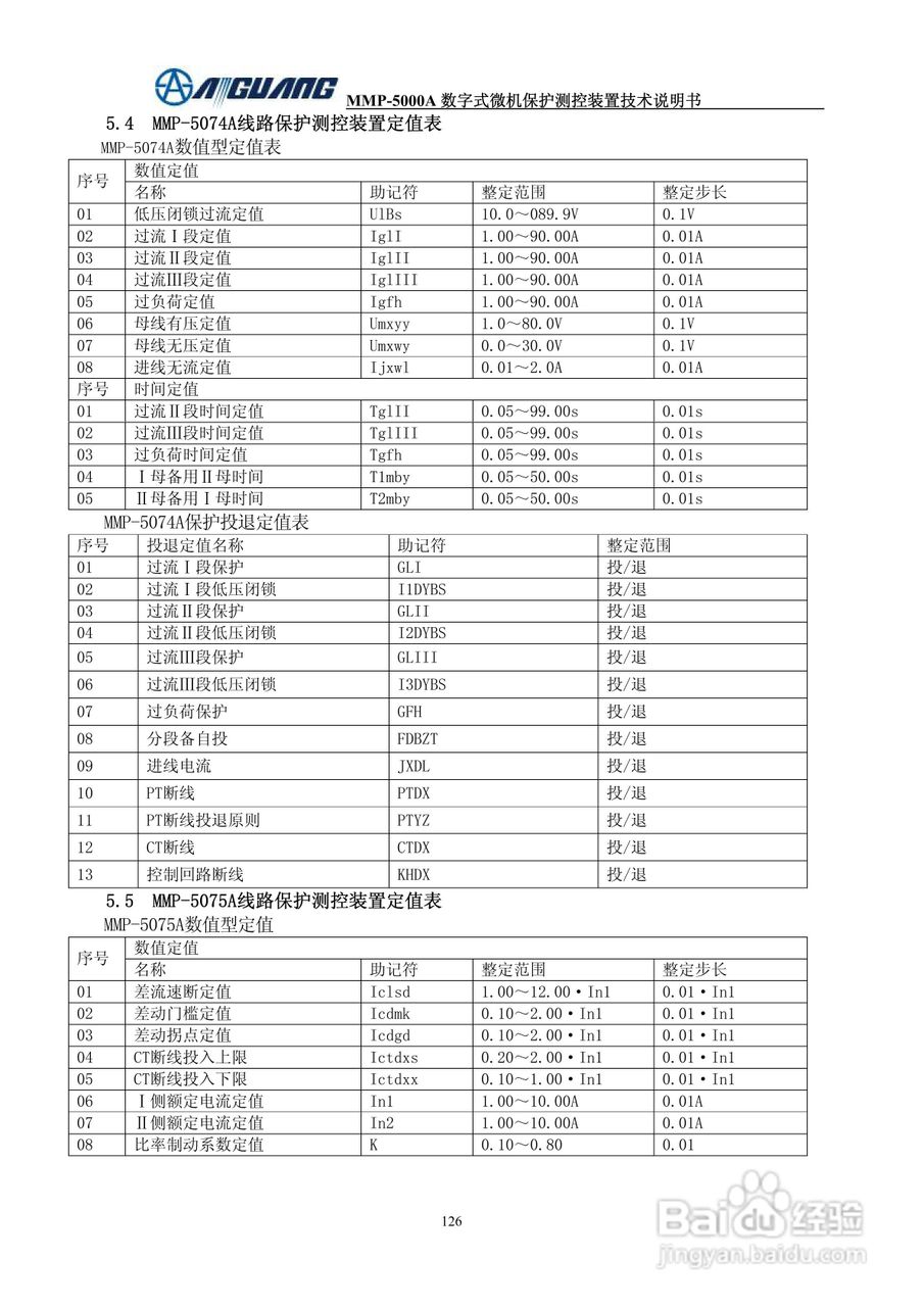 爱光MMP-5076A数字式线路保护测控装置说明书:[3]