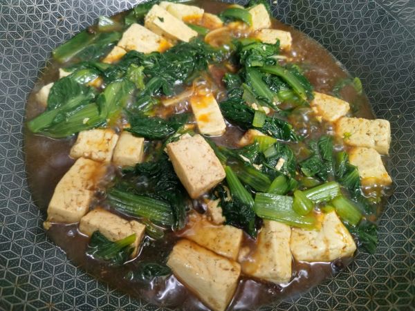 小白菜炖柴锅豆腐