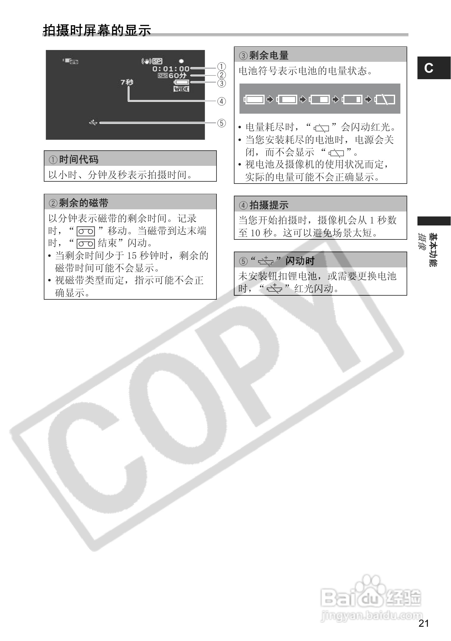 佳能MV901数码摄像机使用说明书:[3]