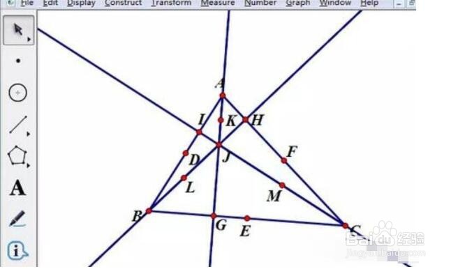 几何画板画九点圆的操作方法