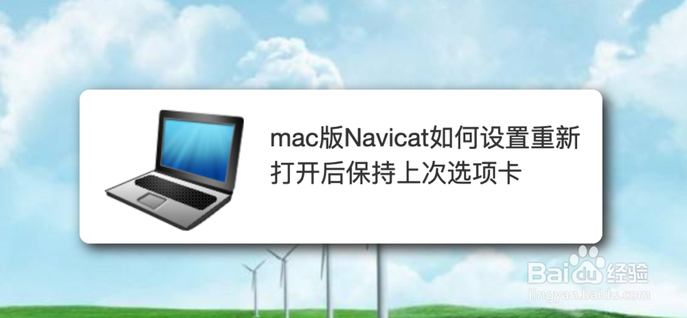 <b>mac版Navicat如何设置重新打开后保持上次选项卡</b>
