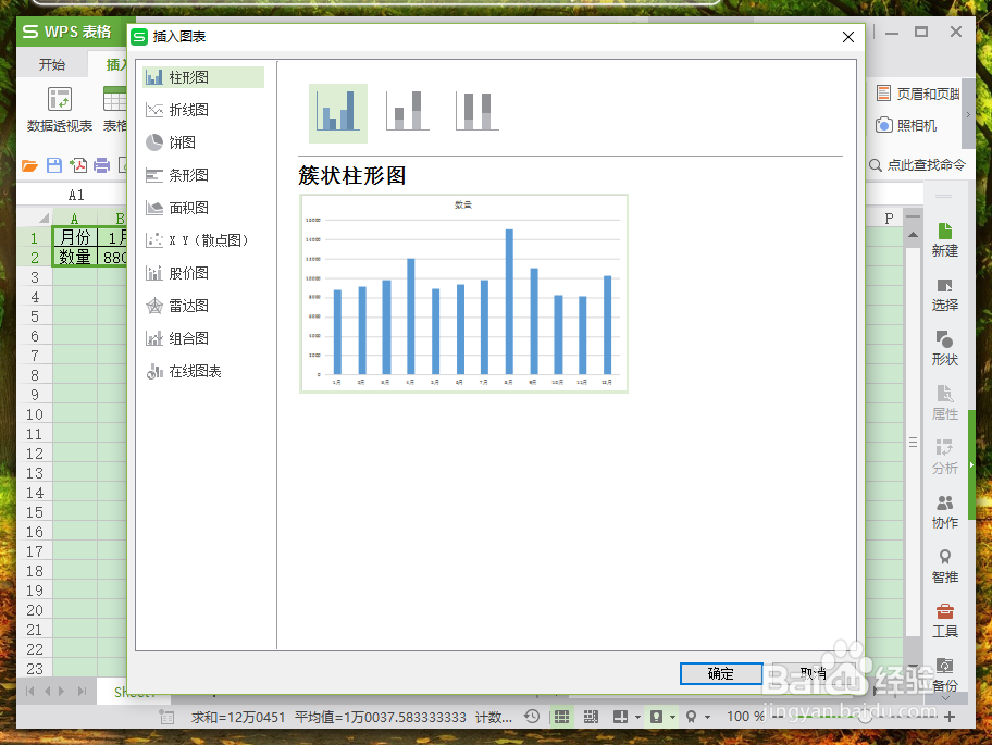 WPS表格中怎么绘制雷达图