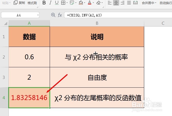 WPS Excel统计函数:CHISQ.INV