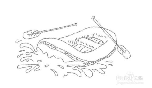 漂流充气船简笔画