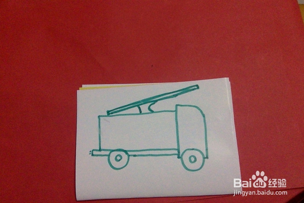 儿童画怎么画玩具消防车的画法幼儿简单绘画汽车