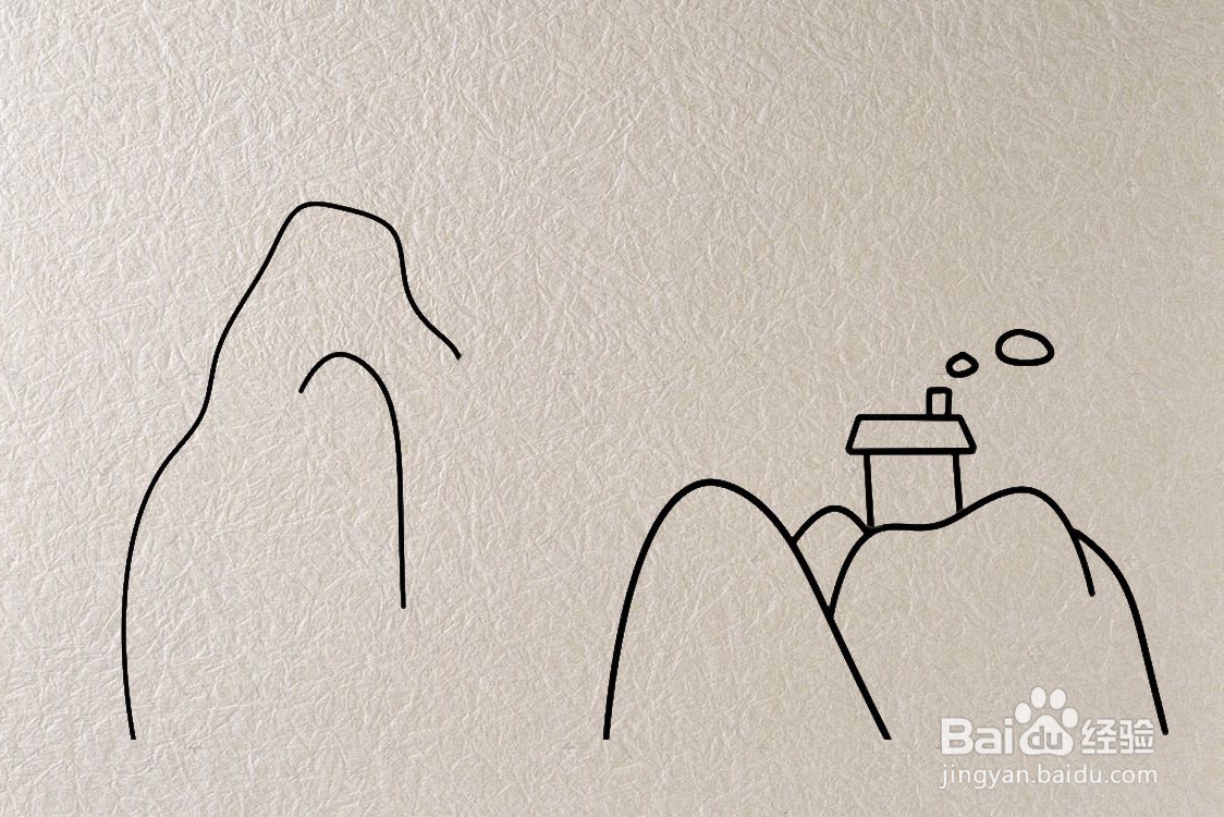 黄山奇石简笔画