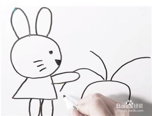 伴儿成长简笔画系列-怎样画卡通兔子简笔画