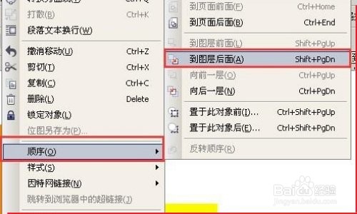 Coreldraw里怎么把一个图片放在最下层