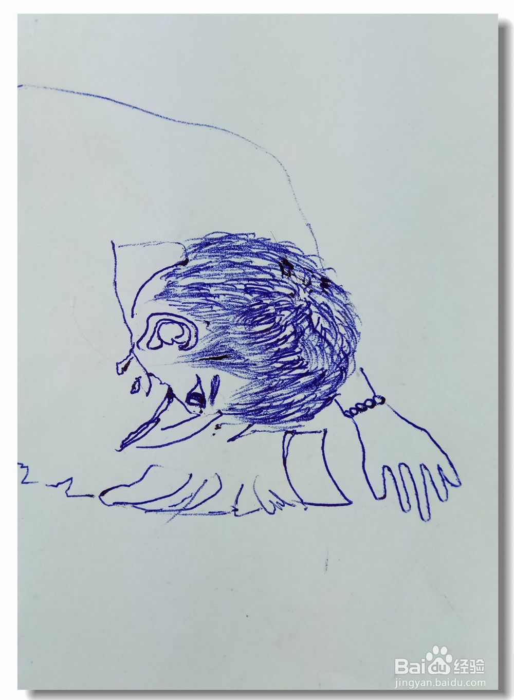 怎样画简笔画“趴在桌子上准备睡觉的人