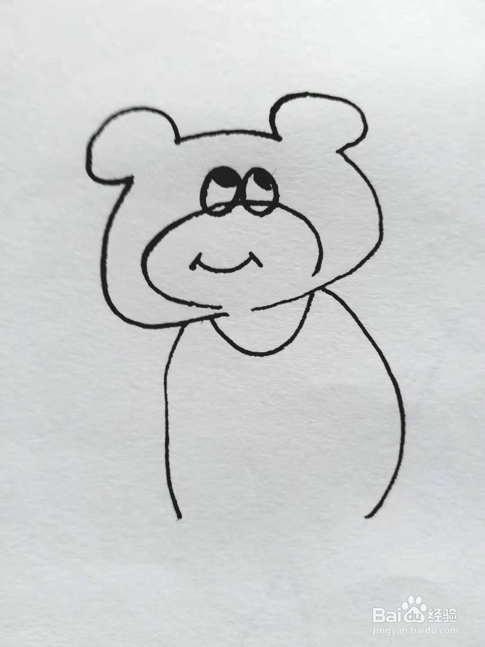 如何画卡通小熊一