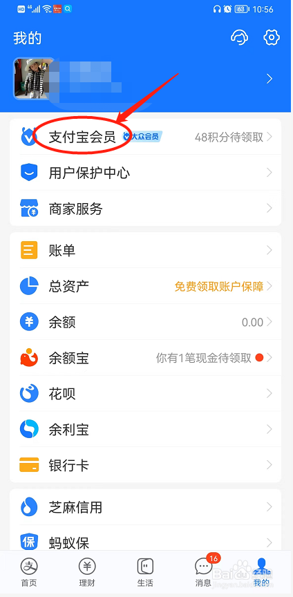 支付宝中的积分在哪里领取
