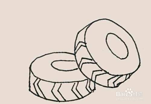 如何教孩子画轮胎的简笔画教程