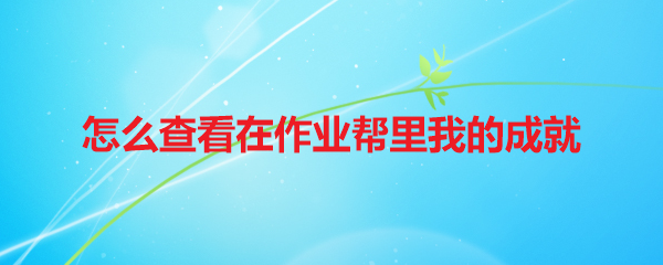 怎么查看在作业帮里我的成就