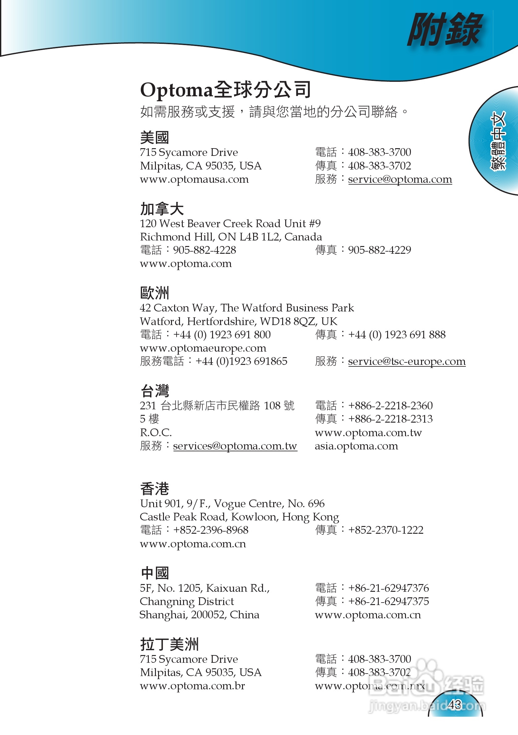 奥图码 H72投影机说明书:[5]