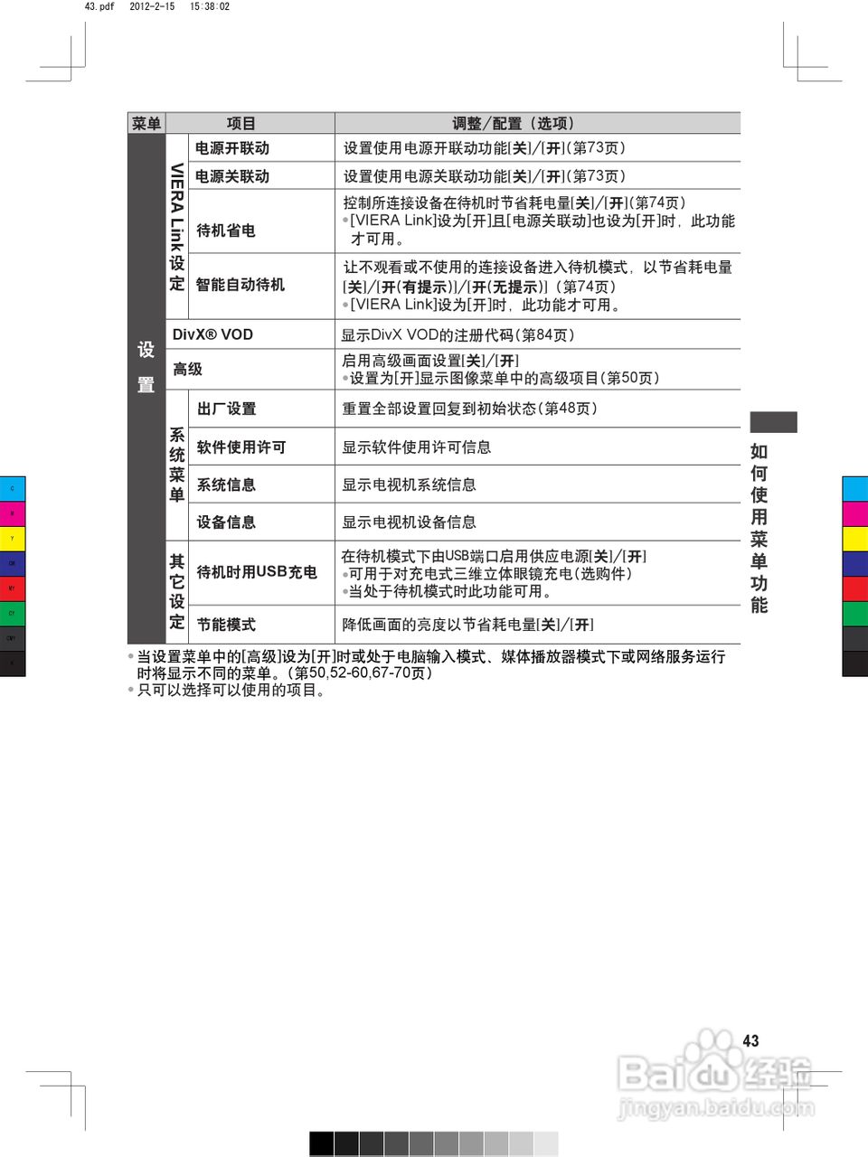 松下TH-P50ST50C等离子彩电使用说明书:[5]