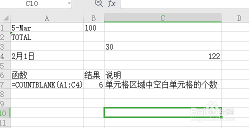 COUNTBLANK函数怎么用