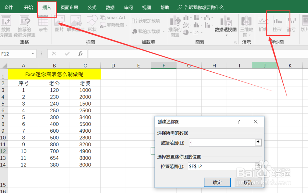 Excel迷你图表怎么制做呢