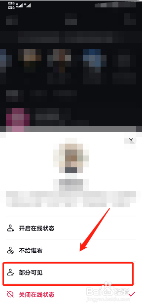 抖音在线状态部分可见在哪里设置